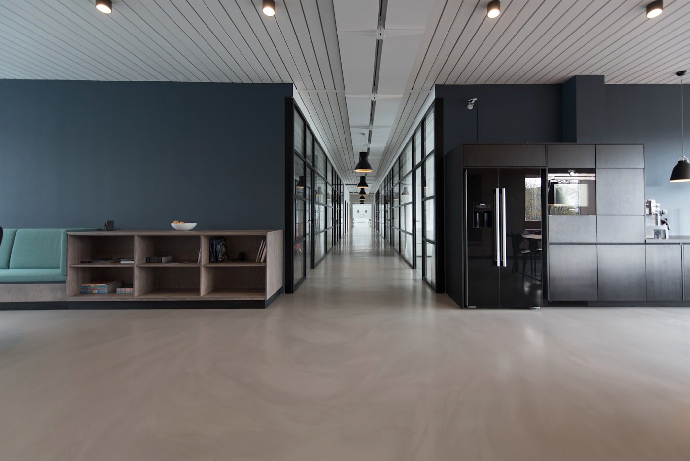 A modern open-plan studio space